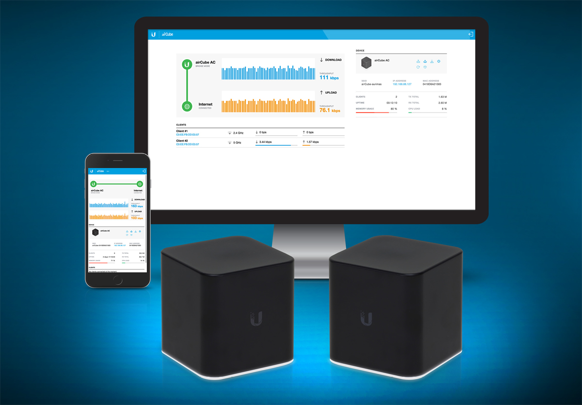 Ubiquiti Aircube Isp 80211n Wi Fi Router 2x2 Row